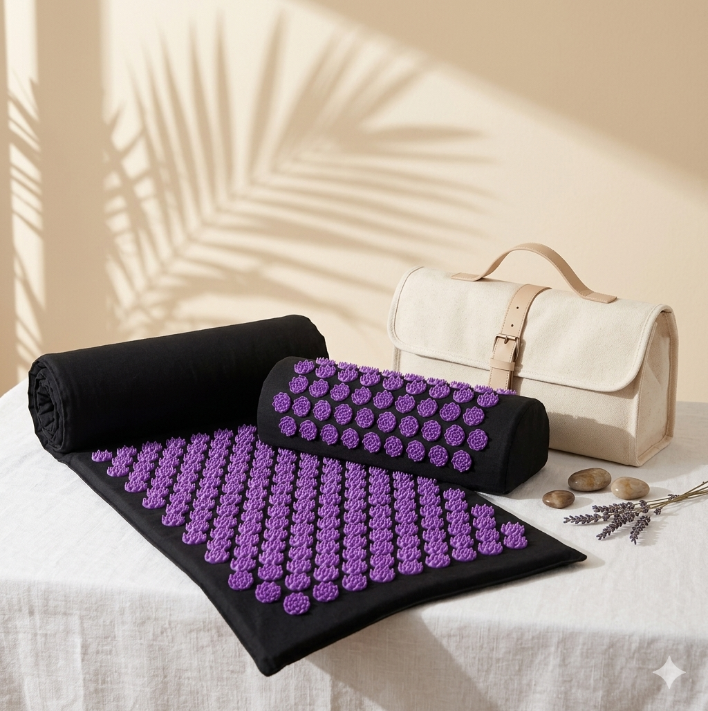Kit Tapete Acupresión premium con Almohada 
Cervical | Recovery y Relajación Profunda | 
Bienestar Mujer España"