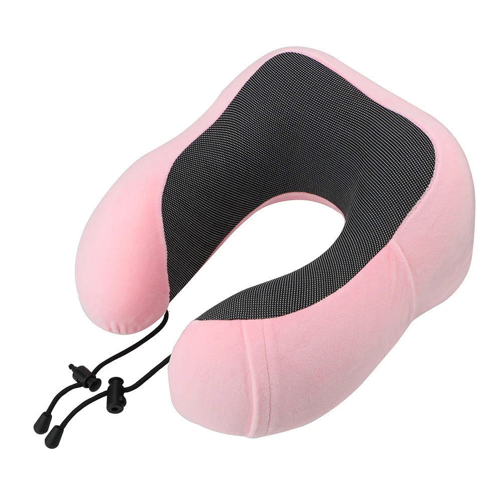 Almohada de viaje suave en forma de U, almohada de viaje para el cuidado de la salud, espuma viscoelástica para el cuello, almohada Cervical para avión, cojín para el cuello